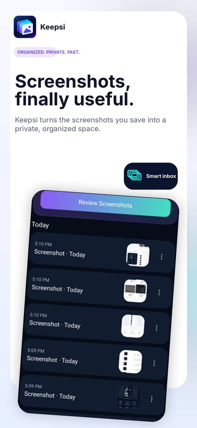 Keepsi app screen