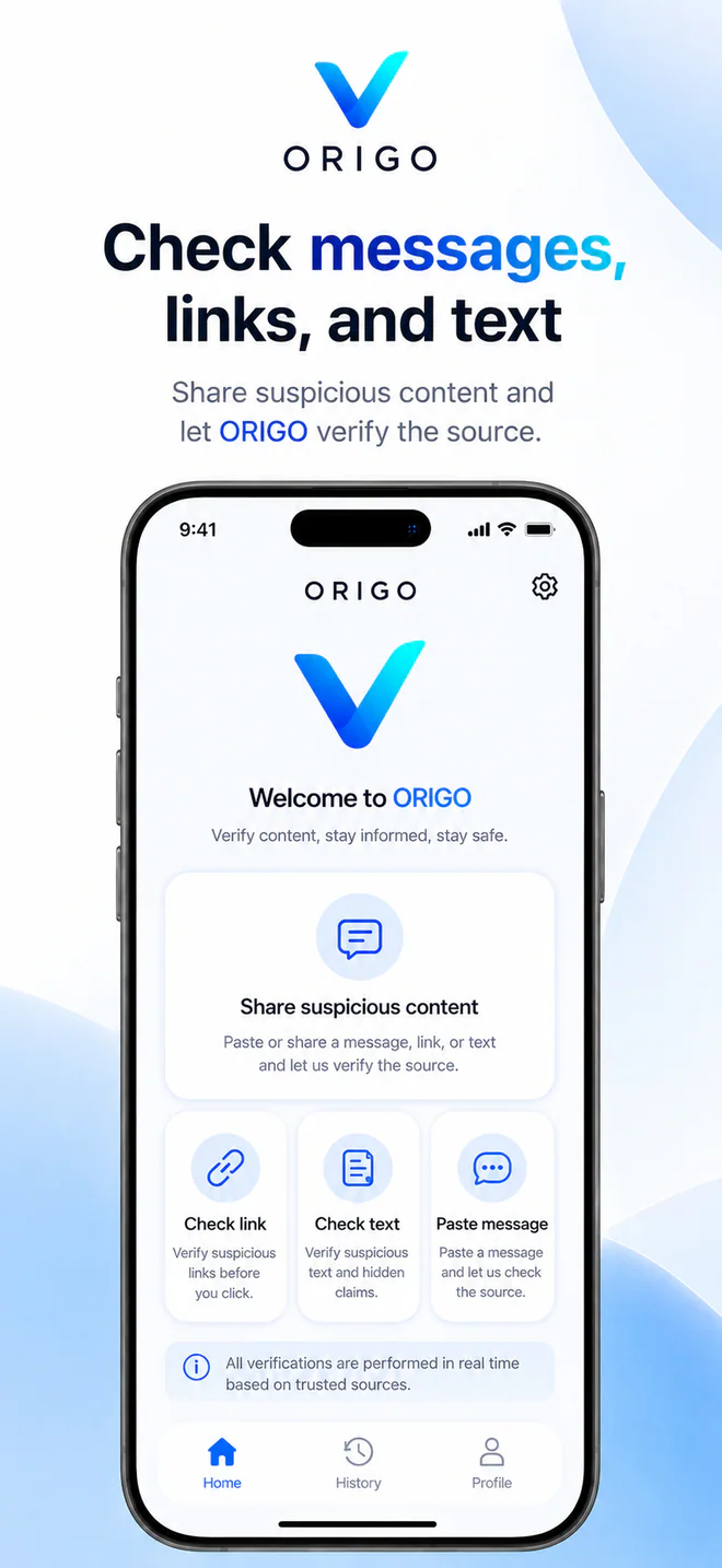 ORIGO main screen